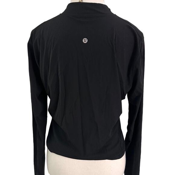 Lululemon Runner Size 6 Black Quarter Zip Women’s Activewear Jacket Lightweight - Picture 2 of 4